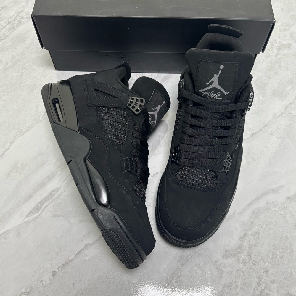 Air Jordan 4 Retro Black Cat (2020) -Men’s Classic Kicks Sneakers - Picture 2 of 5